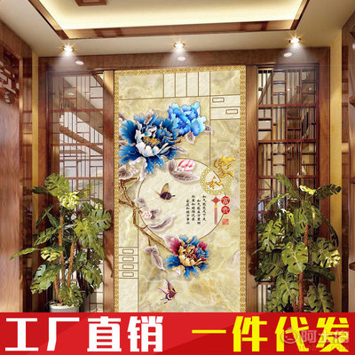 【彩色王中式客廳玄關(guān)走廊過道壁紙藝術(shù)墻紙3D立體定制壁畫墻布無紡布?jí)垺?- 產(chǎn)品庫